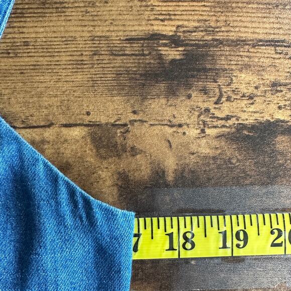 Old Navy Denim Romper Shorts Large Basque Waist Cami Bodice Festival Cowgirl EUC - Picture 3 of 10